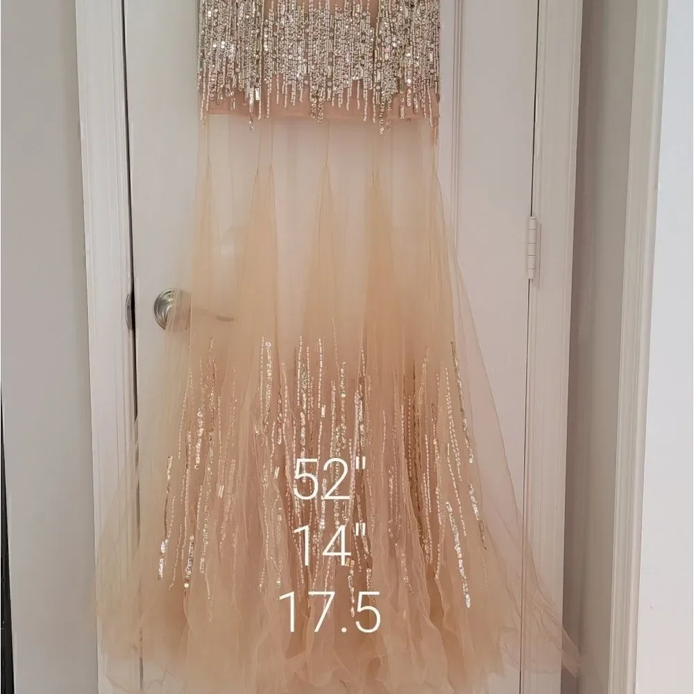 Rhinestone Tulle Prom 2 Piece Dress 0